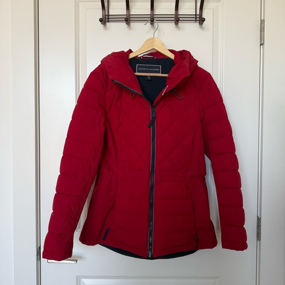 Tommy Hilfiger Women's Red Puffer Jacket